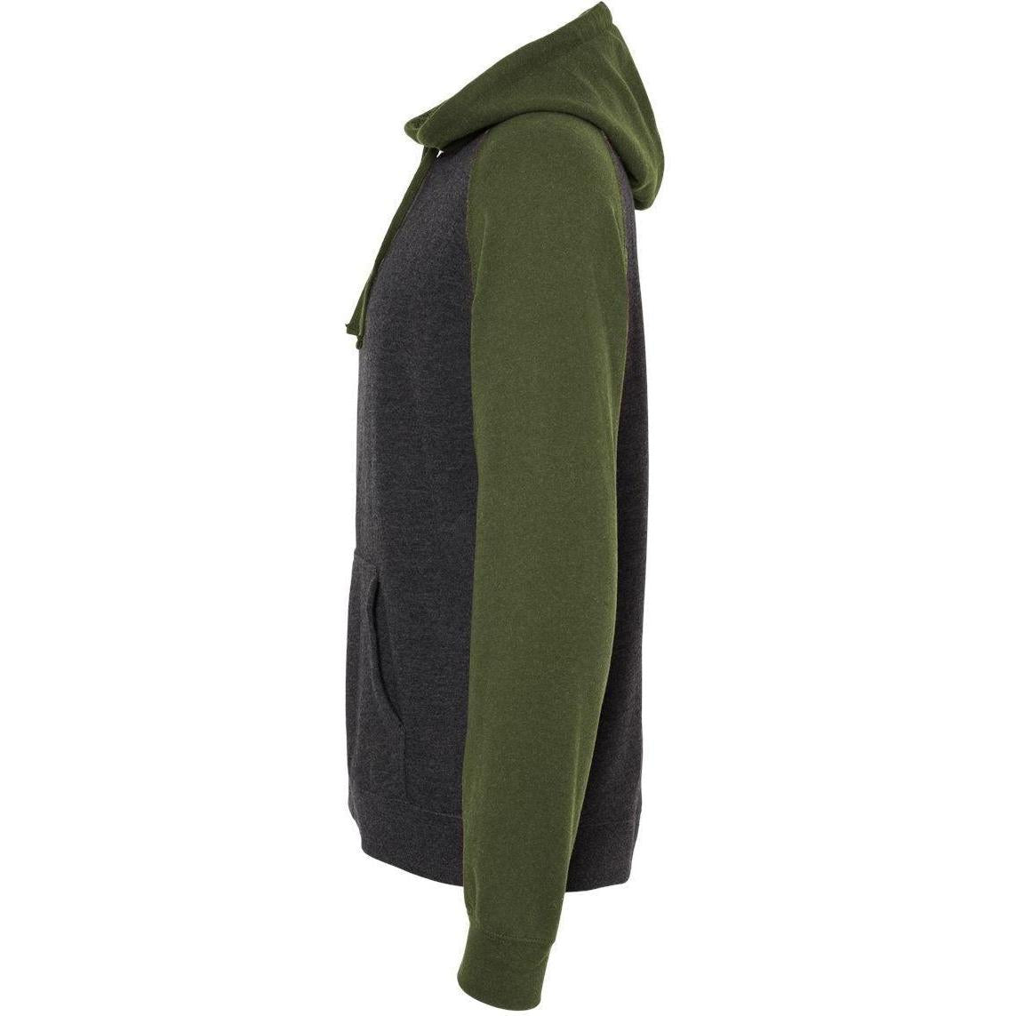 no-logo Independent Trading Co. Raglan Hooded Sweatshirt -Men's Layering-Independent Trading Co.-Thread Logic
