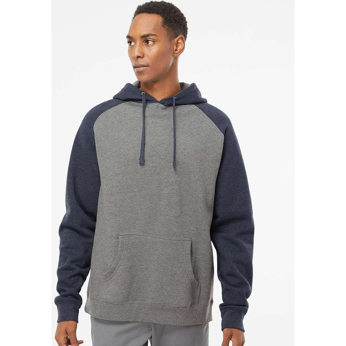 no-logo Independent Trading Co. Raglan Hooded Sweatshirt -Men's Layering-Independent Trading Co.-Thread Logic