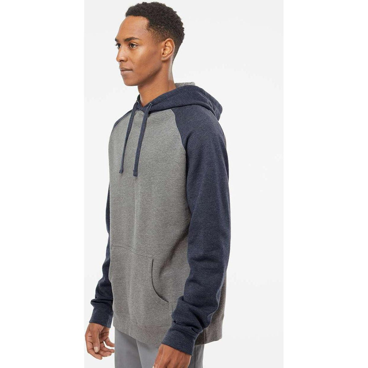 no-logo Independent Trading Co. Raglan Hooded Sweatshirt -Men's Layering-Independent Trading Co.-Thread Logic