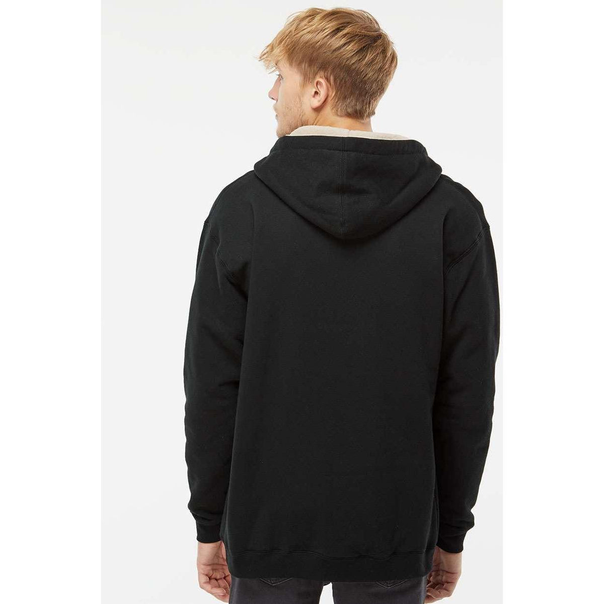 no-logo Independent Trading Co. Sherpa-Lined Full-Zip Hooded Sweatshirt-Men's Layering-Independent Trading Co.-Thread Logic