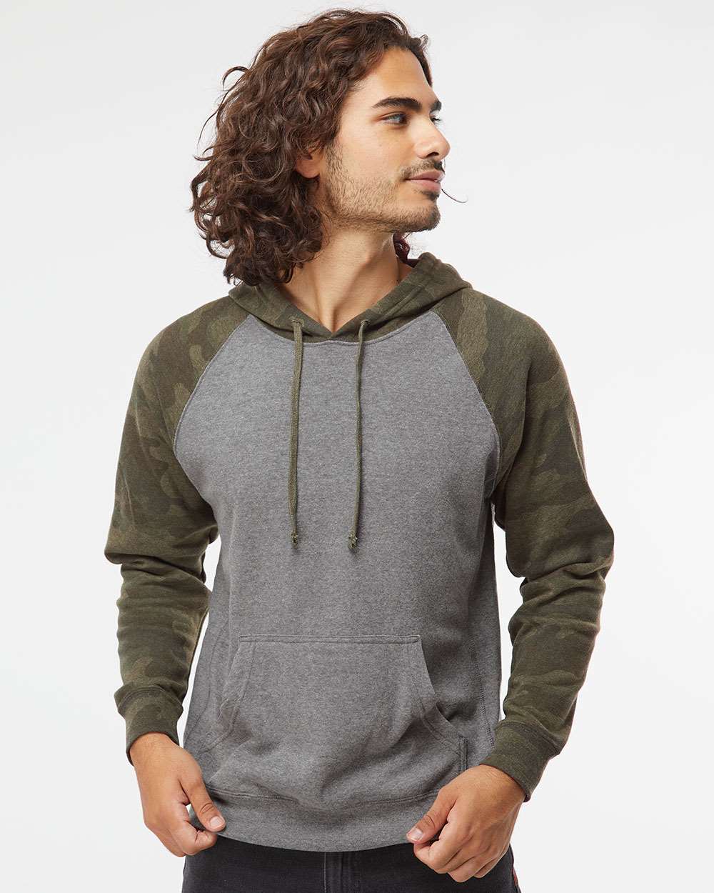 no-logo Independent Trading Co. Special Blend Raglan Hooded Sweatshirt-Men's Layering-Independent Trading Co.-Thread Logic