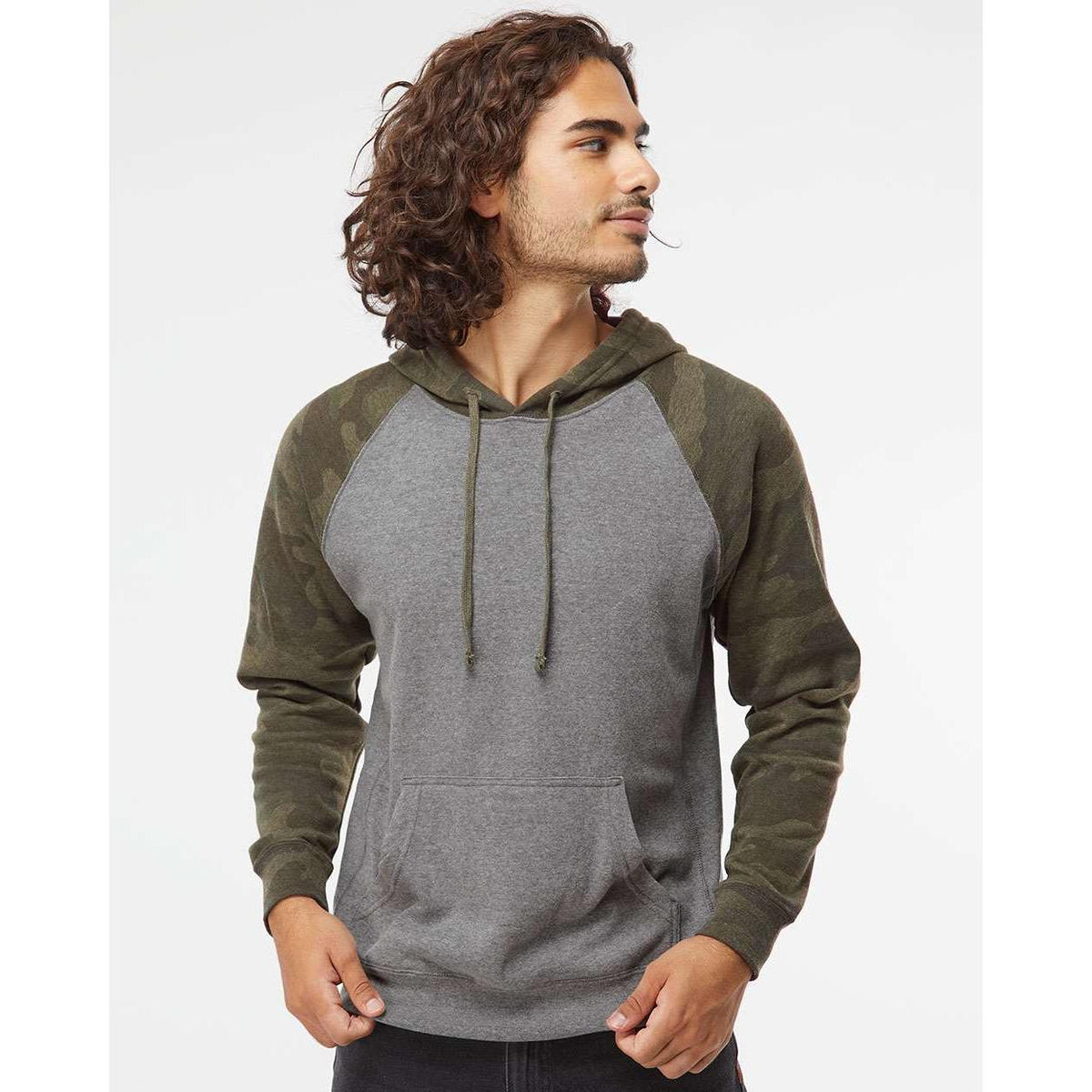 no-logo Independent Trading Co. Special Blend Raglan Hooded Sweatshirt-Men's Layering-Independent Trading Co.-Thread Logic