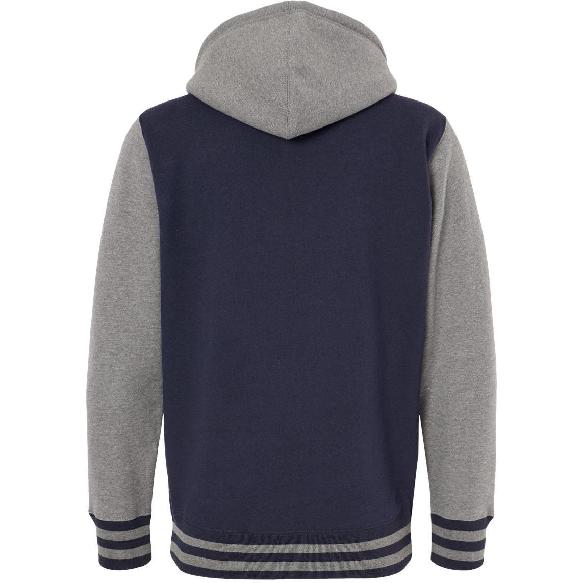 no-logo Independent Trading Co. Varsity Full-Zip Hooded Sweatshirt -Men's Layering-Independent Trading Co.-Thread Logic
