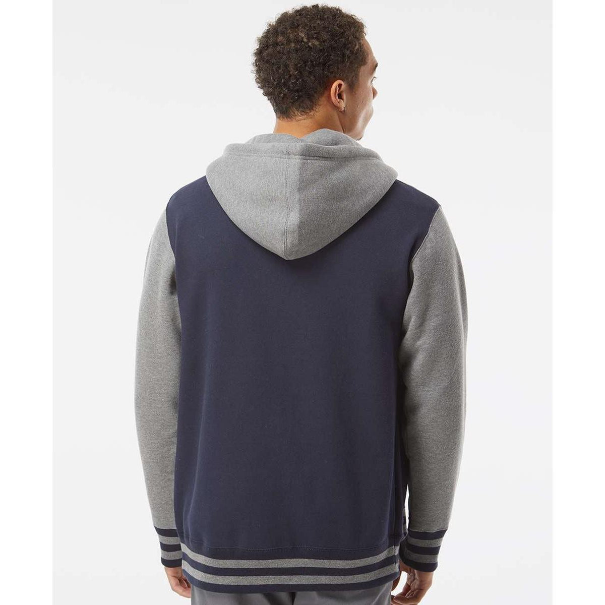 no-logo Independent Trading Co. Varsity Full-Zip Hooded Sweatshirt -Men's Layering-Independent Trading Co.-Thread Logic