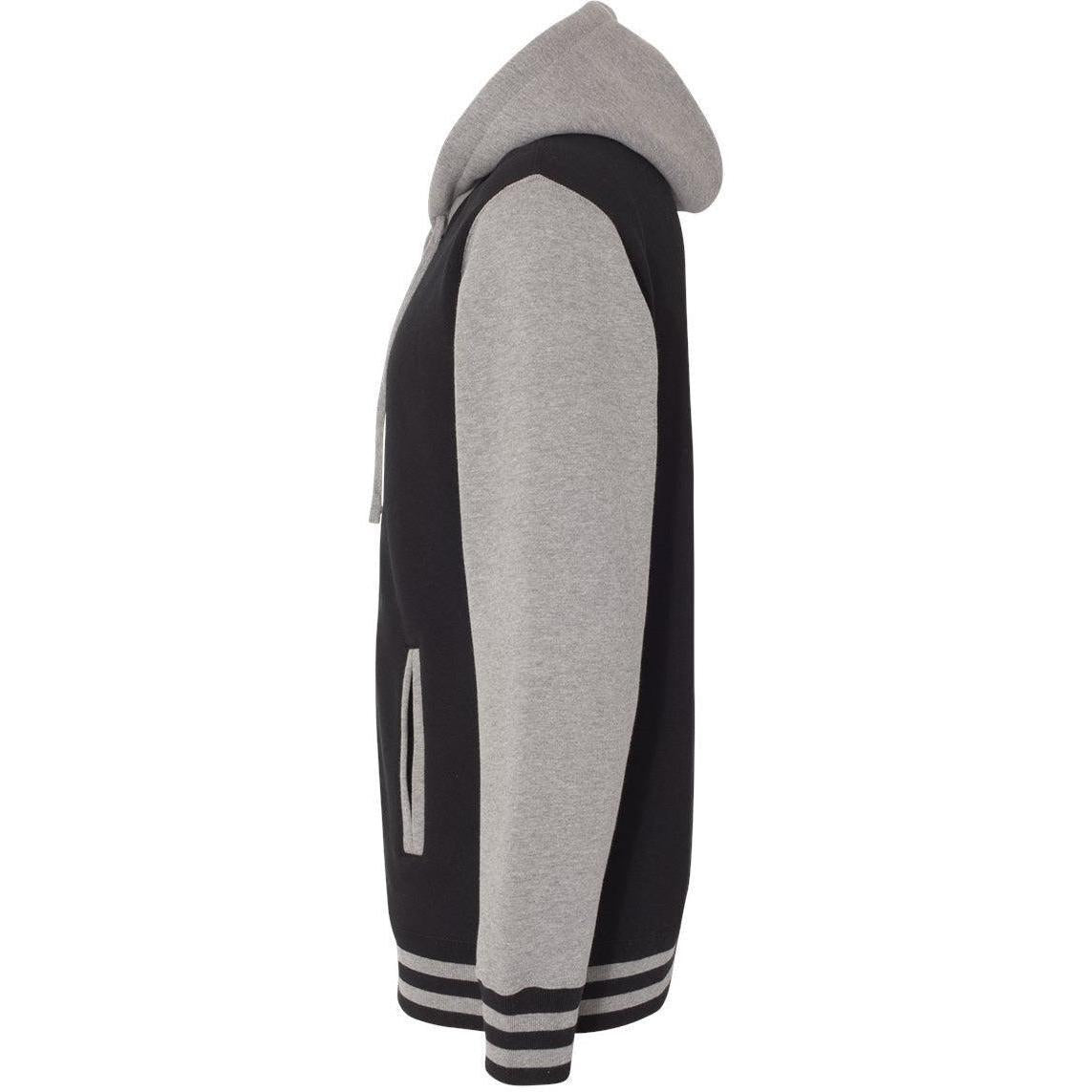 no-logo Independent Trading Co. Varsity Full-Zip Hooded Sweatshirt -Men's Layering-Independent Trading Co.-Thread Logic