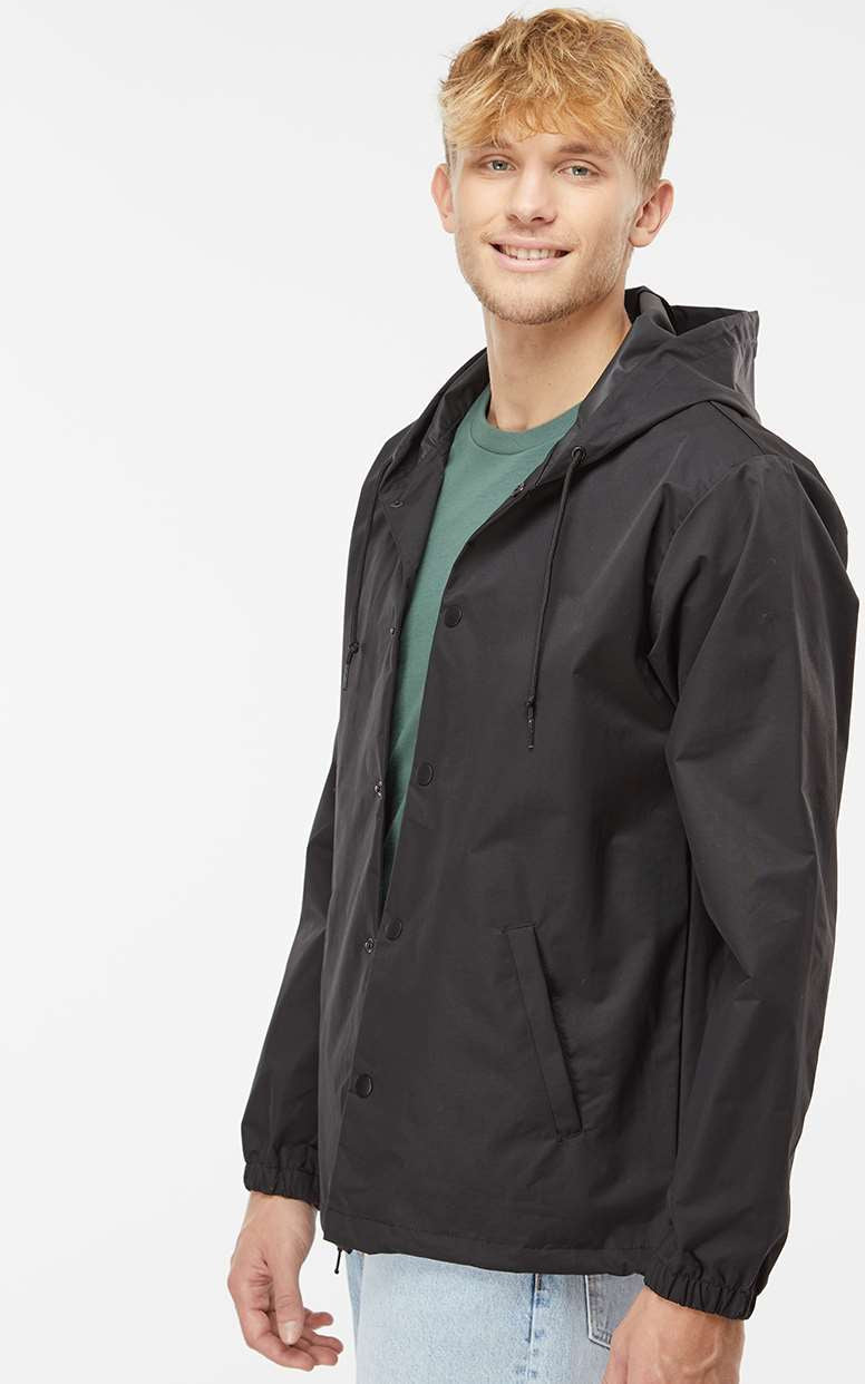 no-logo Independent Trading Co. Water-Resistant Hooded Windbreaker-Men's Jackets-Independent Trading Co.-Thread Logic