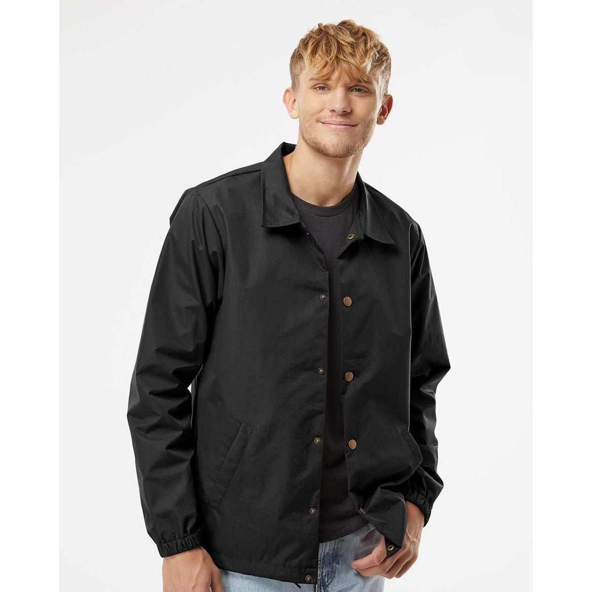 no-logo Independent Trading Co. Water-Resistant Windbreaker Coach’s Jacket-Men's Jackets-Independent Trading Co.-Thread Logic