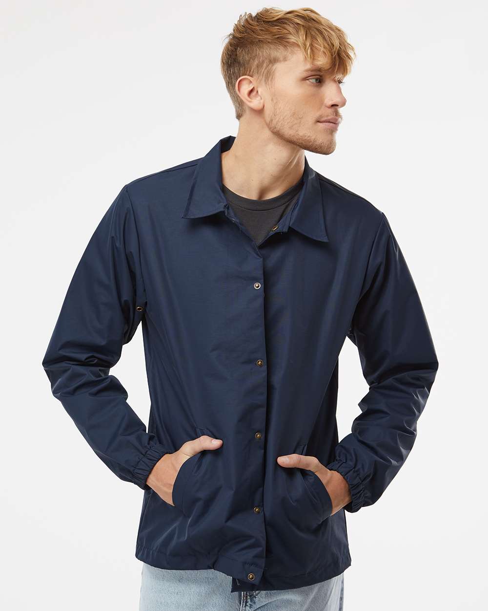 no-logo Independent Trading Co. Water-Resistant Windbreaker Coach’s Jacket-Men's Jackets-Independent Trading Co.-Thread Logic