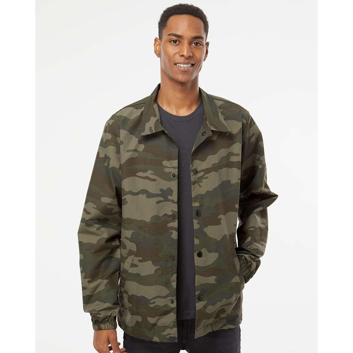 no-logo Independent Trading Co. Water-Resistant Windbreaker Coach’s Jacket-Men's Jackets-Independent Trading Co.-Thread Logic