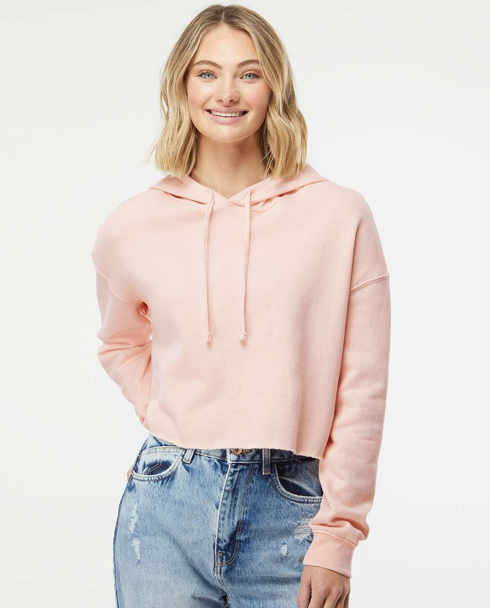 no-logo Independent Trading Co. Women’s Lightweight Cropped Hooded Sweatshirt-Fleece-Independent Trading Co.-Thread Logic