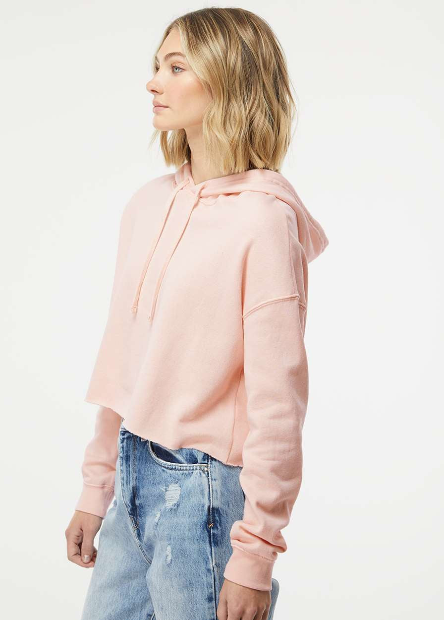 no-logo Independent Trading Co. Women’s Lightweight Cropped Hooded Sweatshirt-Fleece-Independent Trading Co.-Thread Logic