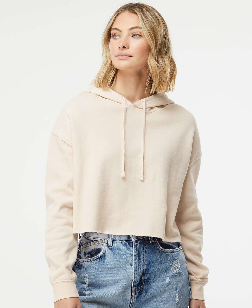 no-logo Independent Trading Co. Women’s Lightweight Cropped Hooded Sweatshirt-Fleece-Independent Trading Co.-Thread Logic