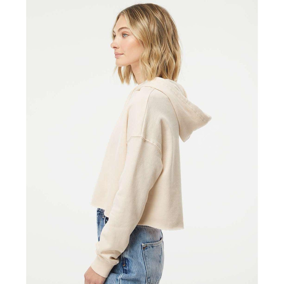 no-logo Independent Trading Co. Women’s Lightweight Cropped Hooded Sweatshirt-Fleece-Independent Trading Co.-Thread Logic