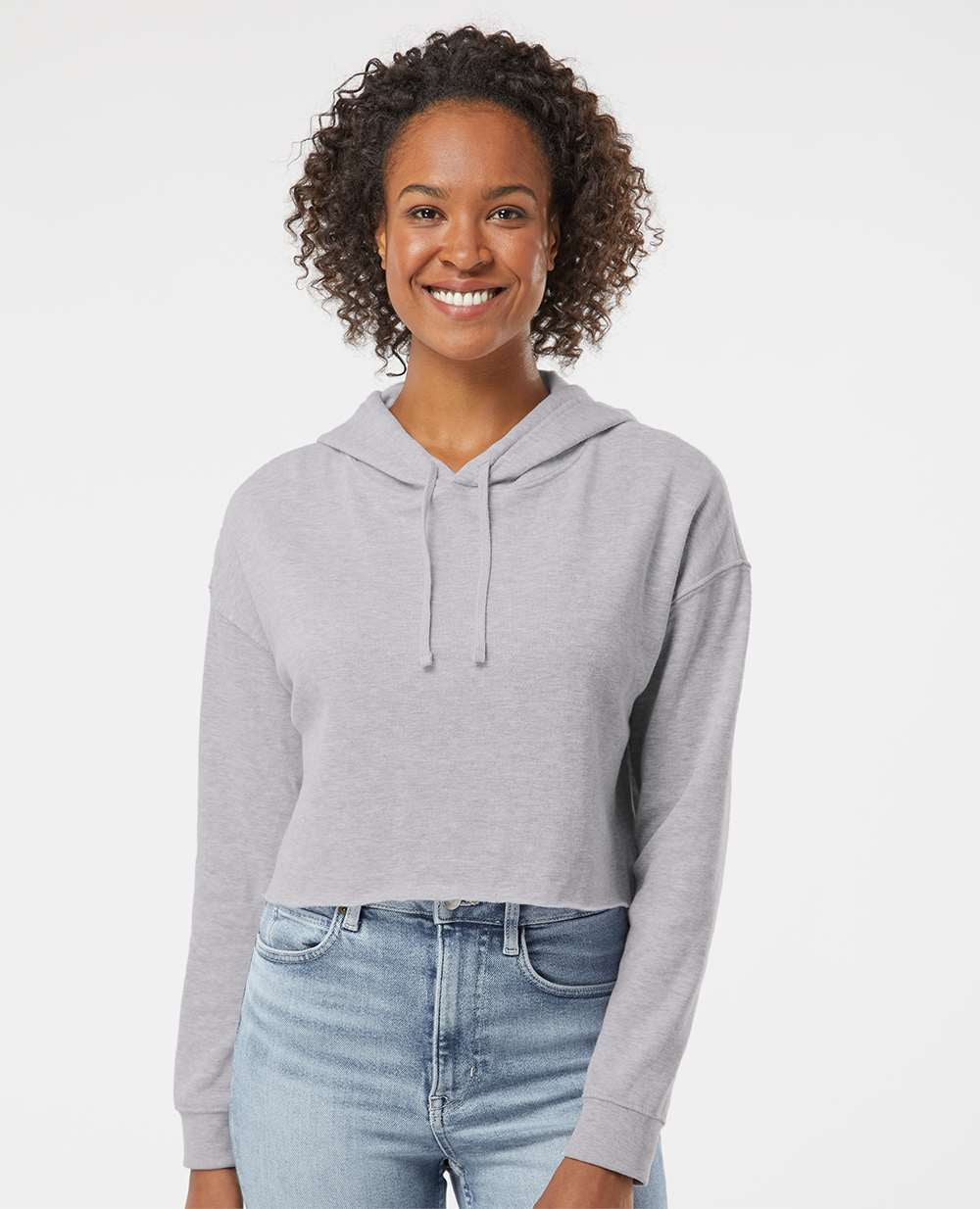 no-logo Independent Trading Co. Women’s Lightweight Cropped Hooded Sweatshirt-Fleece-Independent Trading Co.-Thread Logic