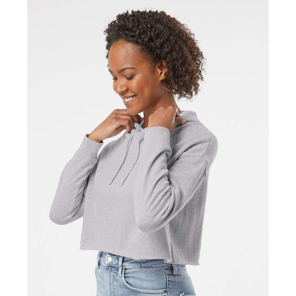 no-logo Independent Trading Co. Women’s Lightweight Cropped Hooded Sweatshirt-Fleece-Independent Trading Co.-Thread Logic