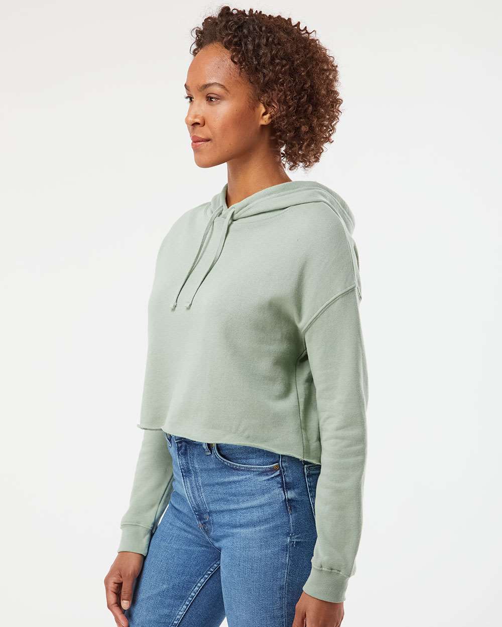 no-logo Independent Trading Co. Women’s Lightweight Cropped Hooded Sweatshirt-Fleece-Independent Trading Co.-Thread Logic