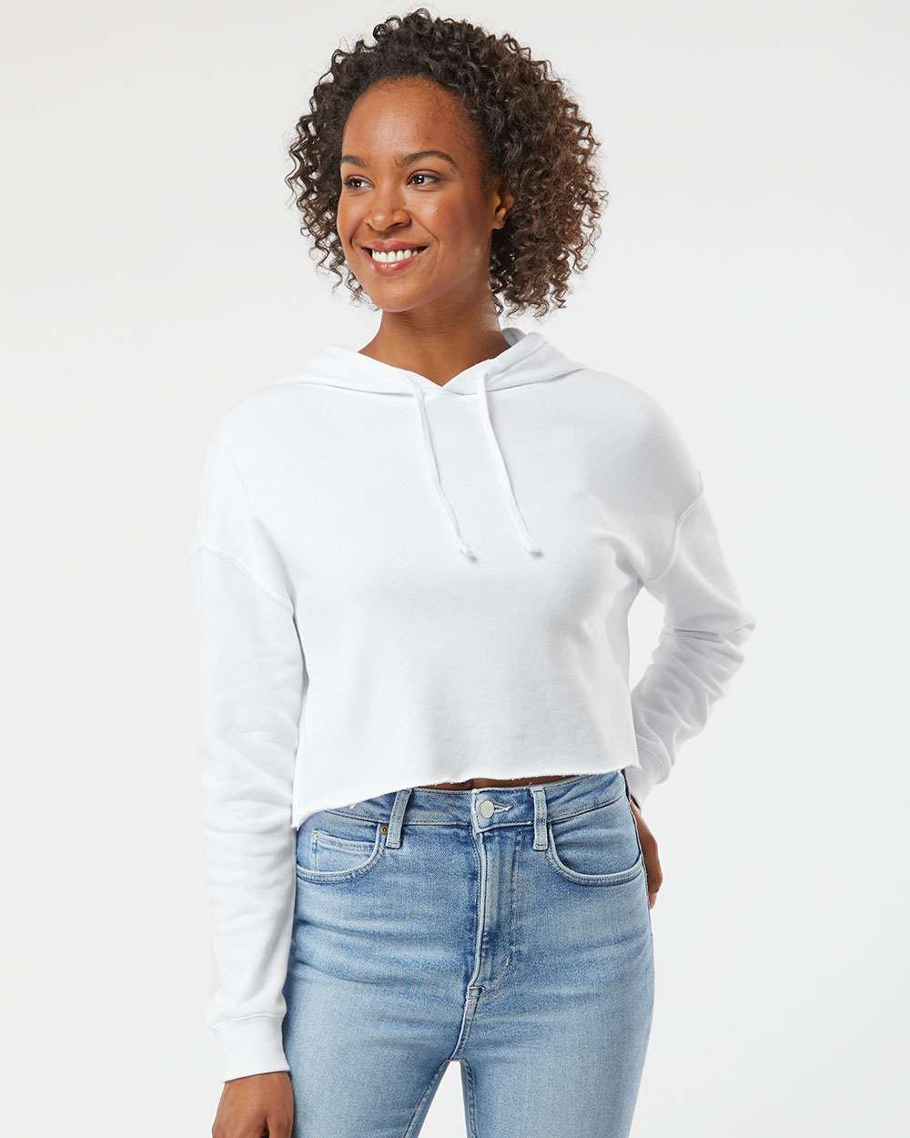 no-logo Independent Trading Co. Women’s Lightweight Cropped Hooded Sweatshirt-Fleece-Independent Trading Co.-Thread Logic
