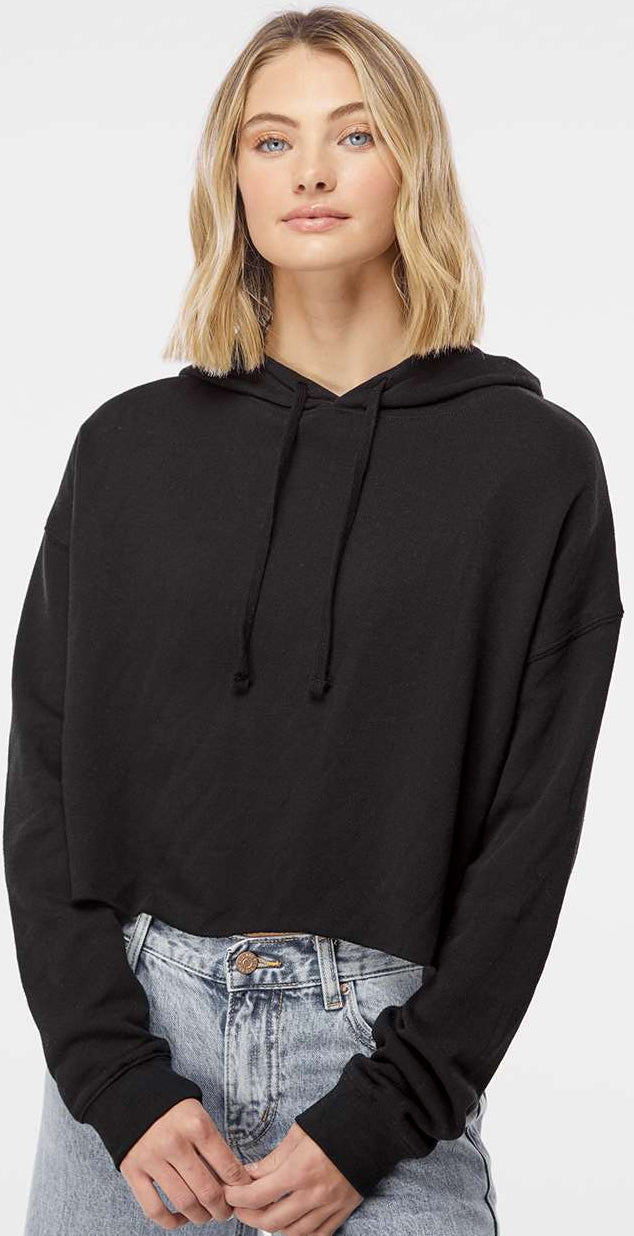 no-logo Independent Trading Co. Women’s Lightweight Cropped Hooded Sweatshirt-Fleece-Independent Trading Co.-Thread Logic