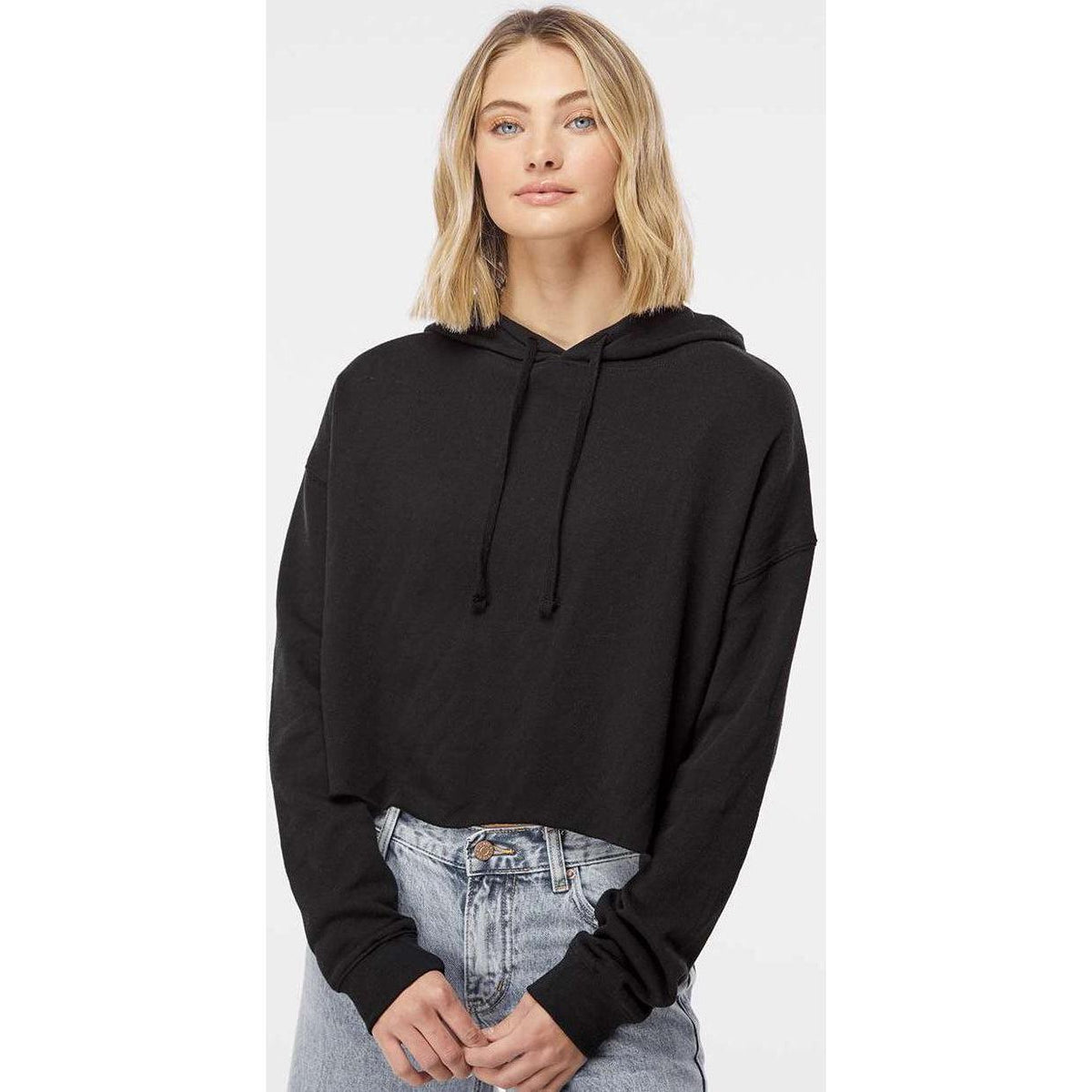 no-logo Independent Trading Co. Women’s Lightweight Cropped Hooded Sweatshirt-Fleece-Independent Trading Co.-Thread Logic