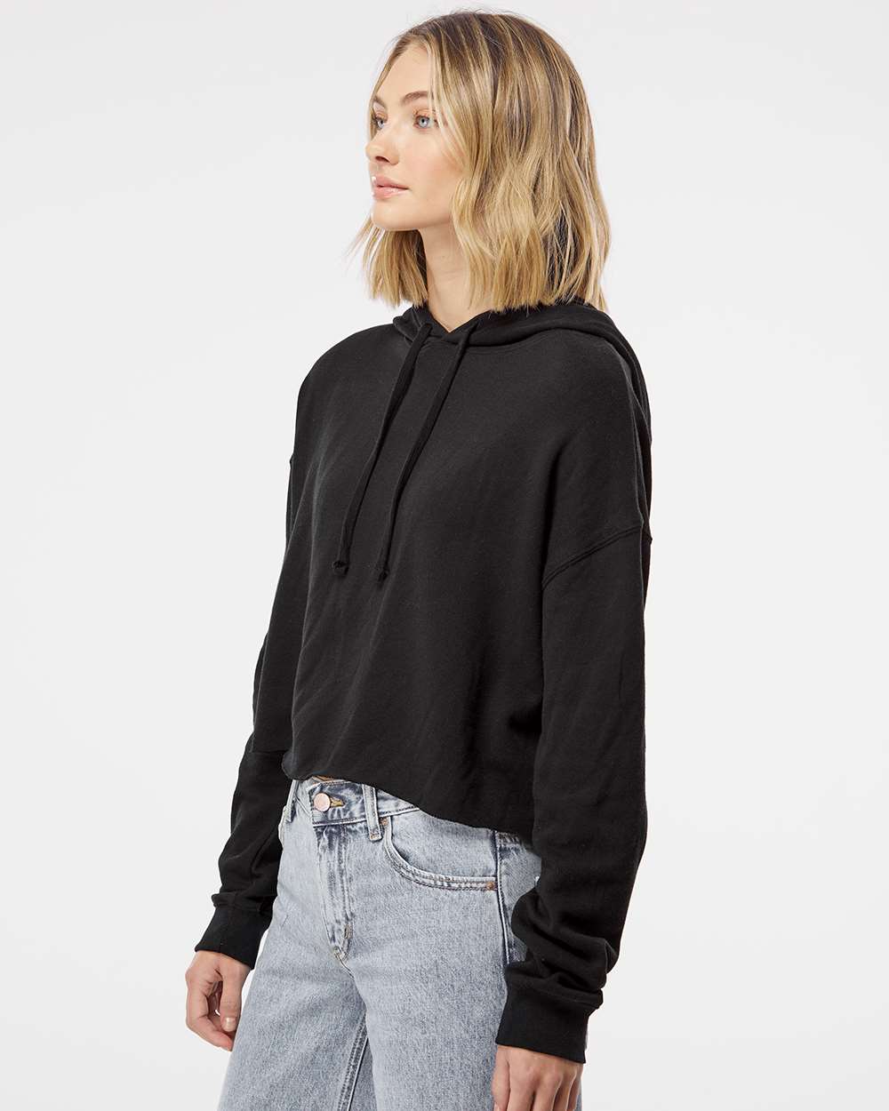 no-logo Independent Trading Co. Women’s Lightweight Cropped Hooded Sweatshirt-Fleece-Independent Trading Co.-Thread Logic