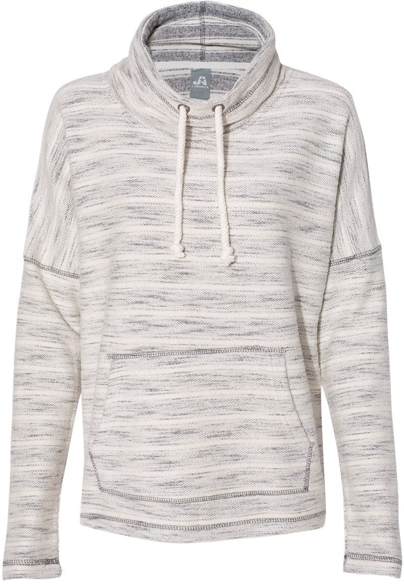 J America Ladies Baja French Terry Cowl Neck Pullover