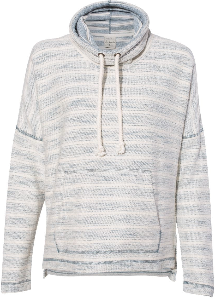 J America Ladies Baja French Terry Cowl Neck Pullover