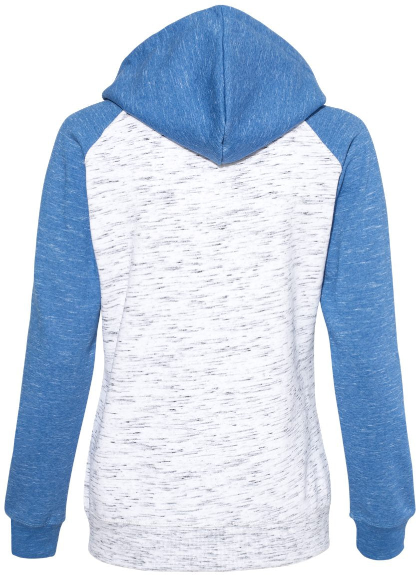 no-logo J America Ladies Mélange Fleece Colorblocked Full-Zip Sweatshirt-Ladies Layering-J. America-Thread Logic