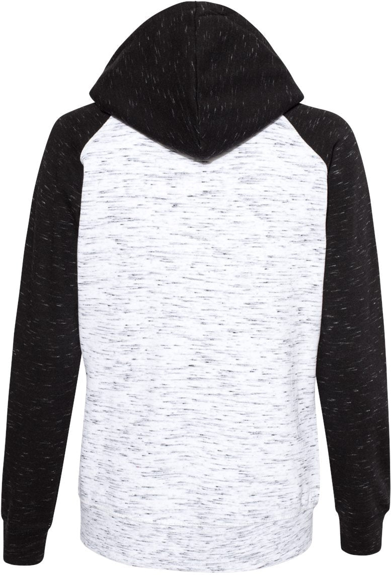 no-logo J America Ladies Mélange Fleece Colorblocked Full-Zip Sweatshirt-Ladies Layering-J. America-Thread Logic