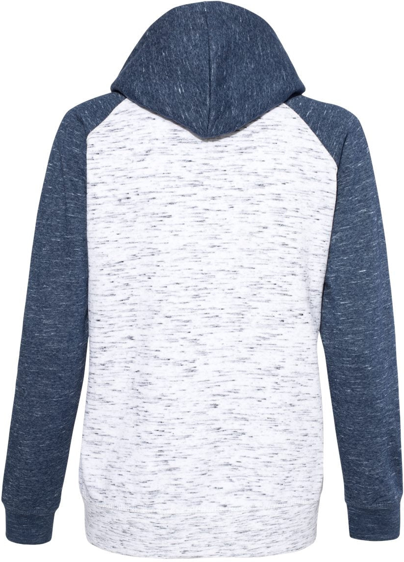 no-logo J America Ladies Mélange Fleece Colorblocked Full-Zip Sweatshirt-Ladies Layering-J. America-Thread Logic