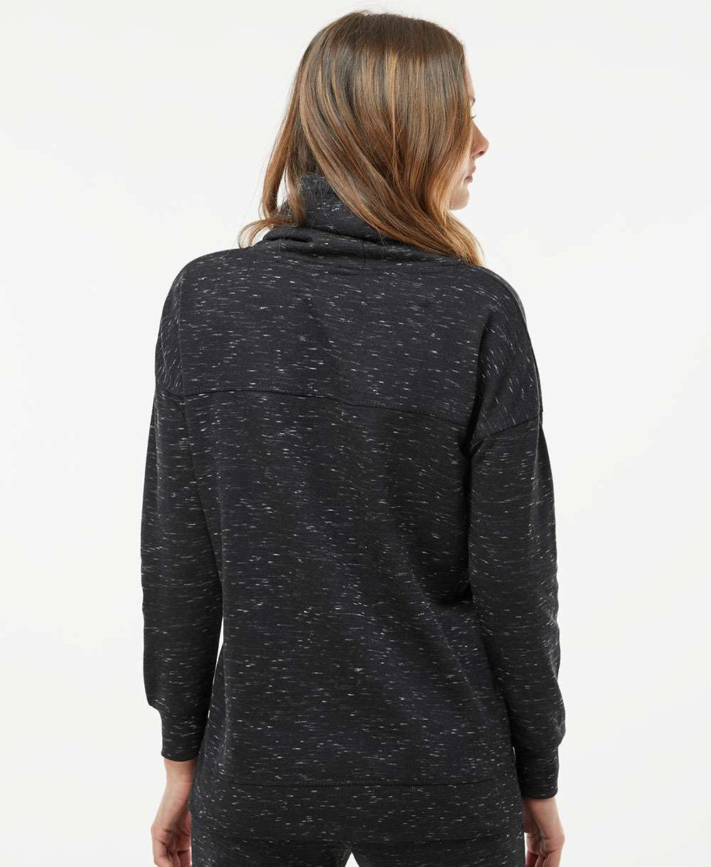 no-logo J America Ladies Mélange Fleece Cowl Neck Sweatshirt -Ladies Layering-J. America-Thread Logic