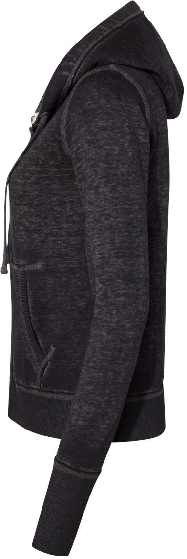 no-logo J America Ladies Zen Fleece Full-Zip Hooded Sweatshirt-Ladies Layering-J. America-Thread Logic