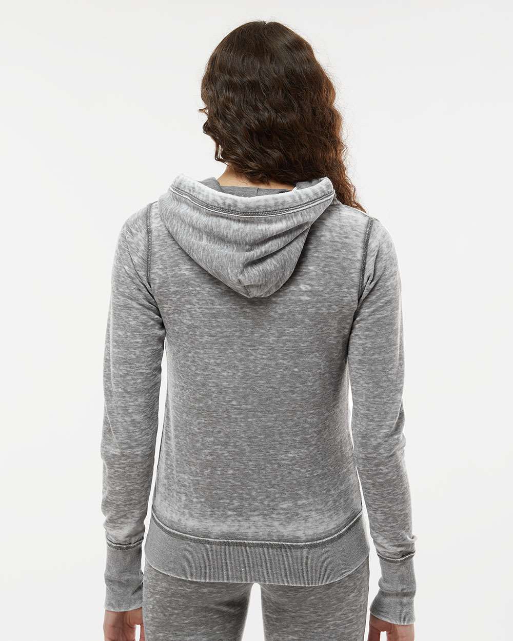 no-logo J America Ladies Zen Fleece Full-Zip Hooded Sweatshirt-Ladies Layering-J. America-Thread Logic