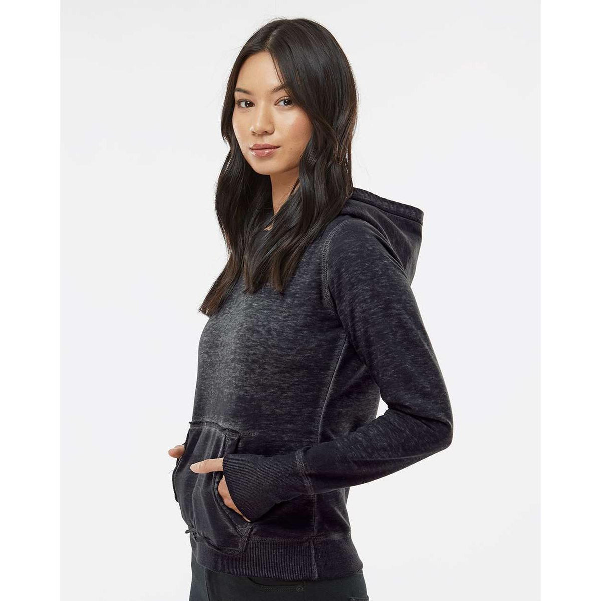 no-logo J America Women's Zen Fleece Hooded Sweatshirt-Hoodies-J. America-Thread Logic