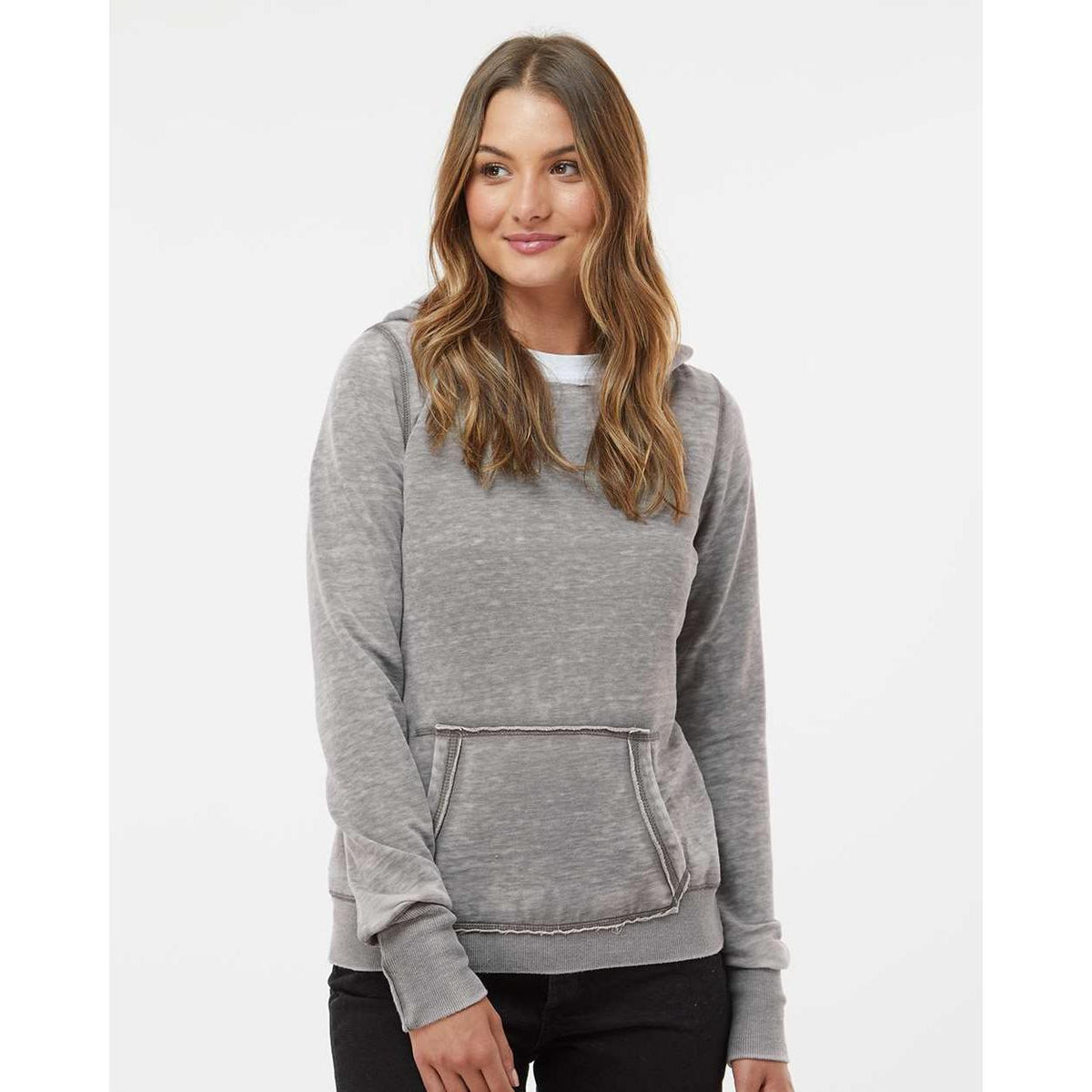 no-logo J America Women's Zen Fleece Hooded Sweatshirt-Hoodies-J. America-Thread Logic