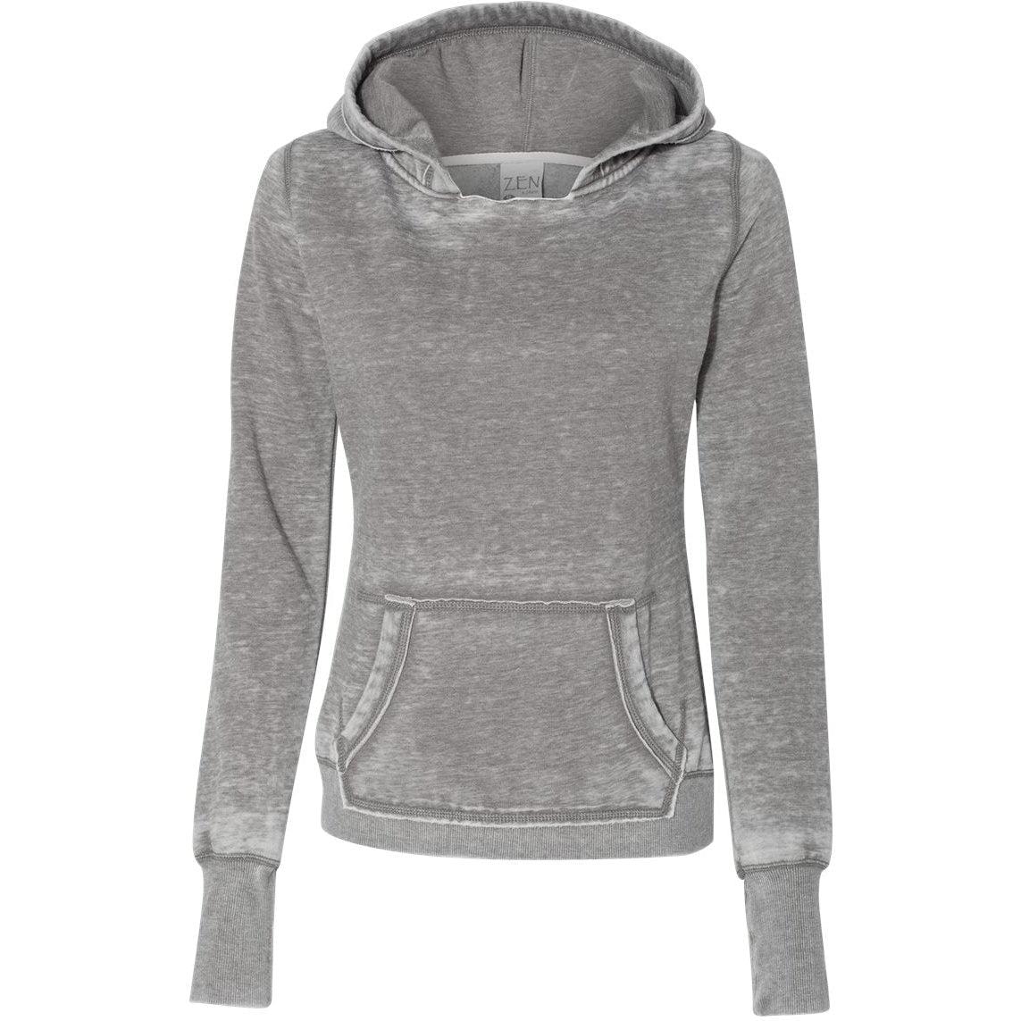 no-logo J America Women's Zen Fleece Hooded Sweatshirt-Hoodies-J. America-Cement-S-Thread Logic