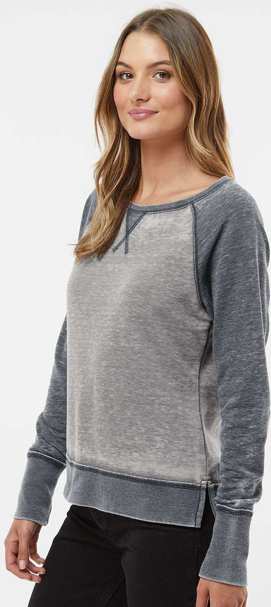 no-logo J America Ladies Zen Fleece Raglan Sweatshirt-Ladies Layering-J. America-Thread Logic