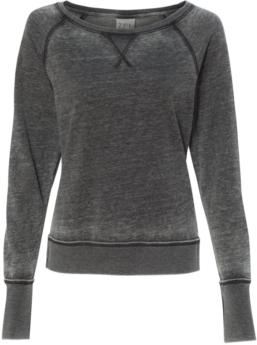 J America Ladies Zen Fleece Raglan Sweatshirt