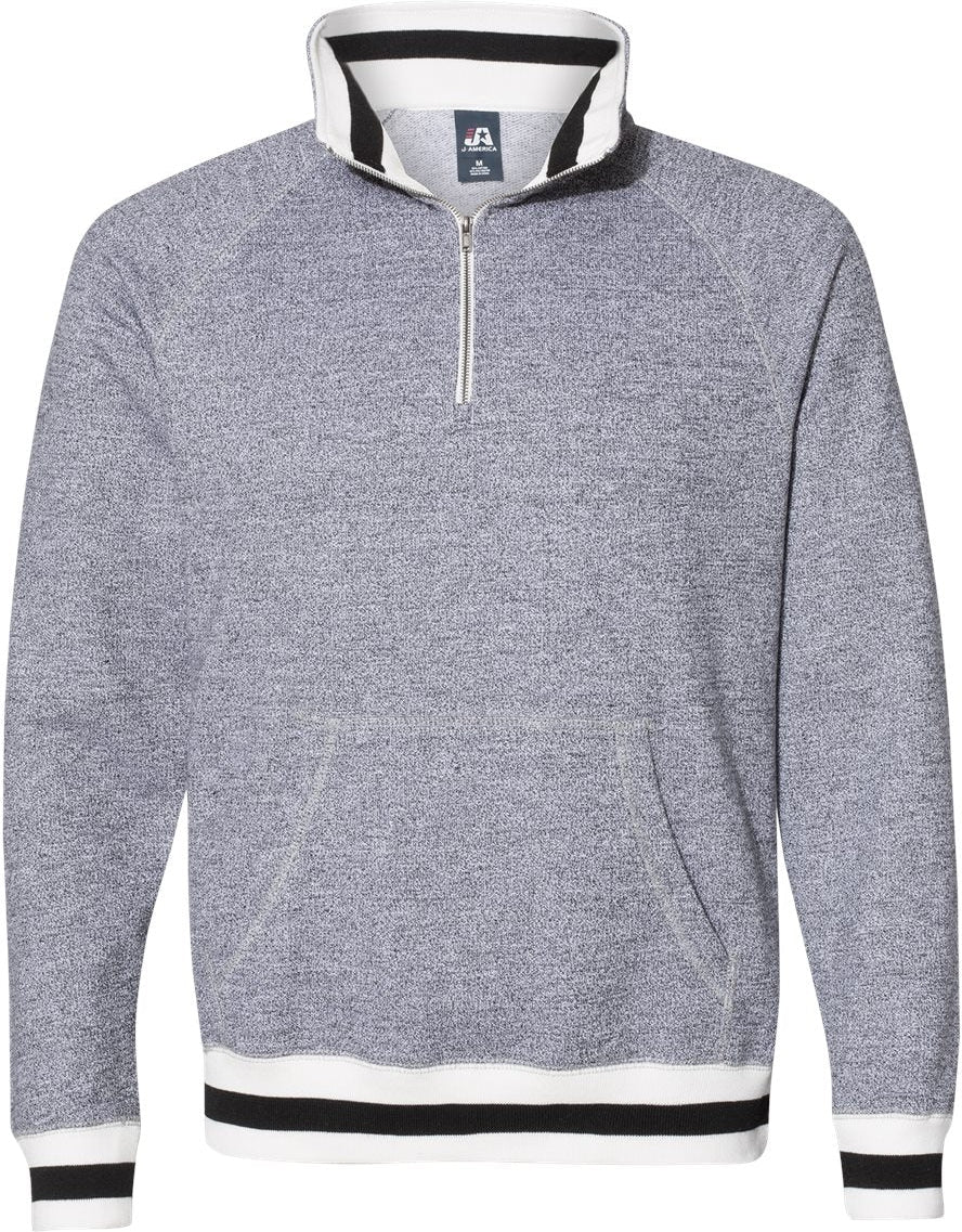 J America Peppered Fleece Quarter-Zip Sweatshirt