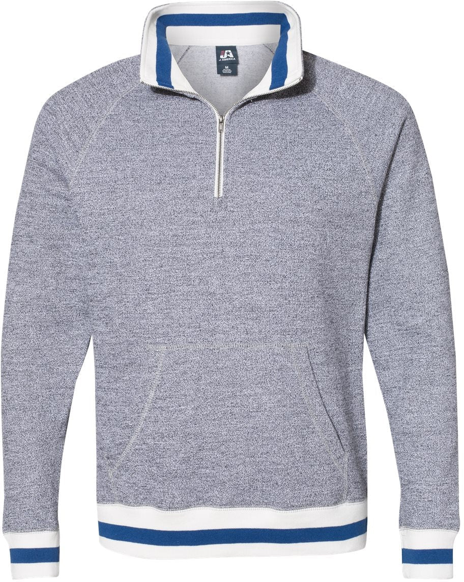 J America Peppered Fleece Quarter-Zip Sweatshirt