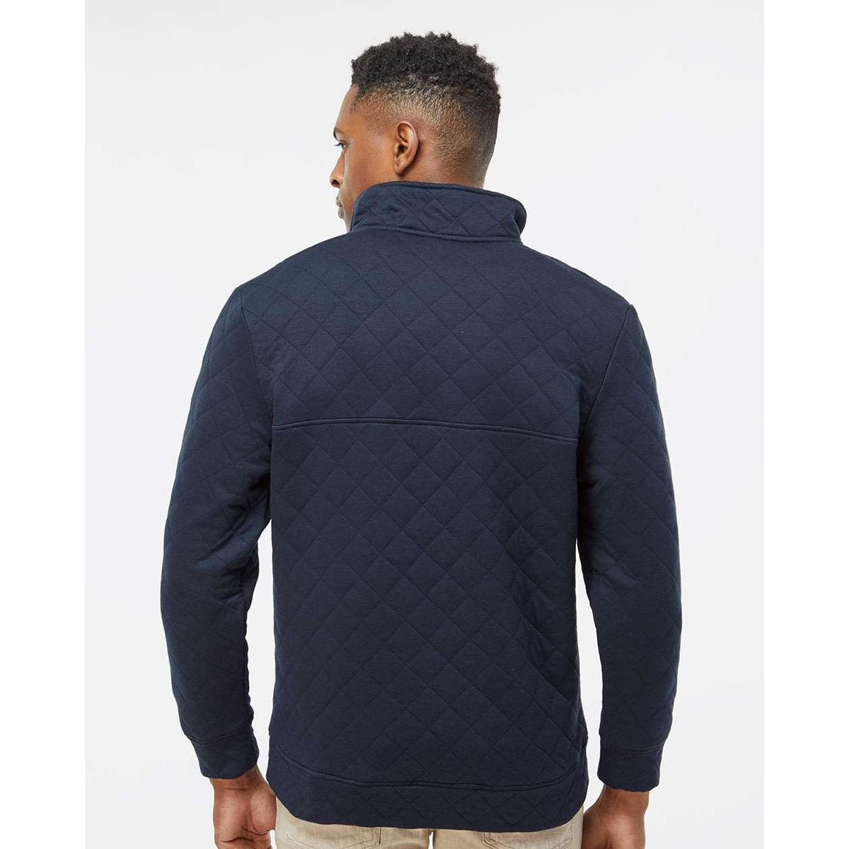 no-logo J America Quilted Snap Pullover-Sweaters-J. America-Thread Logic