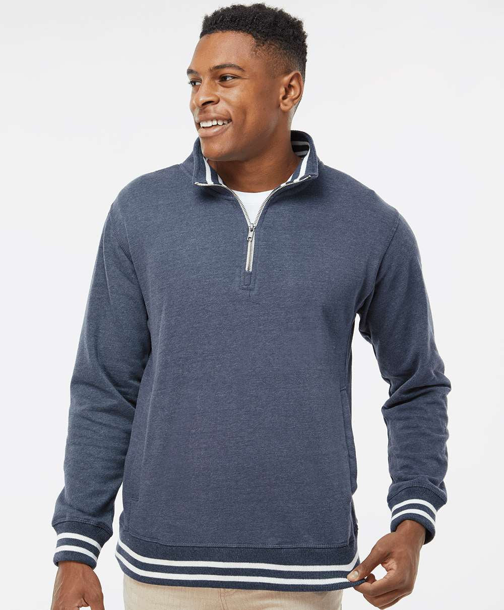 no-logo J America Relay Fleece Quarter-Zip Sweatshirt-Men's Layering-J. America-Thread Logic