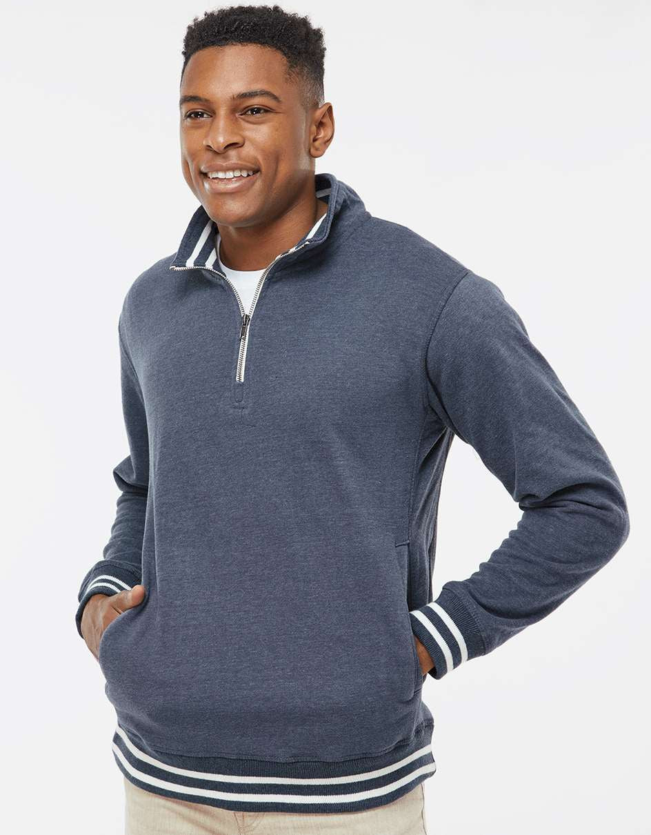 no-logo J America Relay Fleece Quarter-Zip Sweatshirt-Men's Layering-J. America-Thread Logic