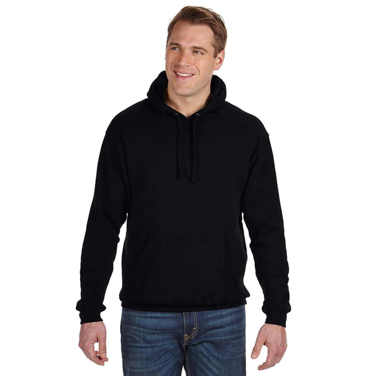 no-logo J-America Tailgate Hooded Pullover with Bottle Opener-Hoodies-J. America-Black-S-Thread Logic