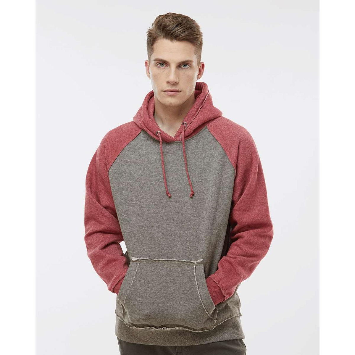 no-logo J America Vintage Heather Hooded Sweatshirt -Hoodies-J. America-Thread Logic