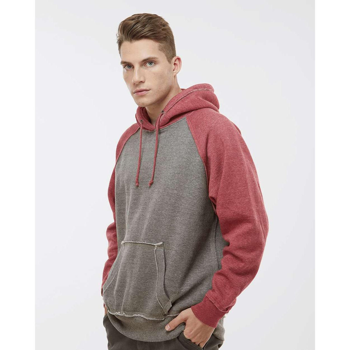 no-logo J America Vintage Heather Hooded Sweatshirt -Hoodies-J. America-Thread Logic