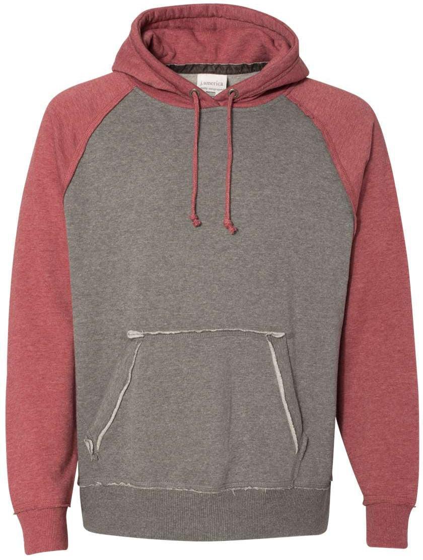 J America Vintage Heather Hooded Sweatshirt