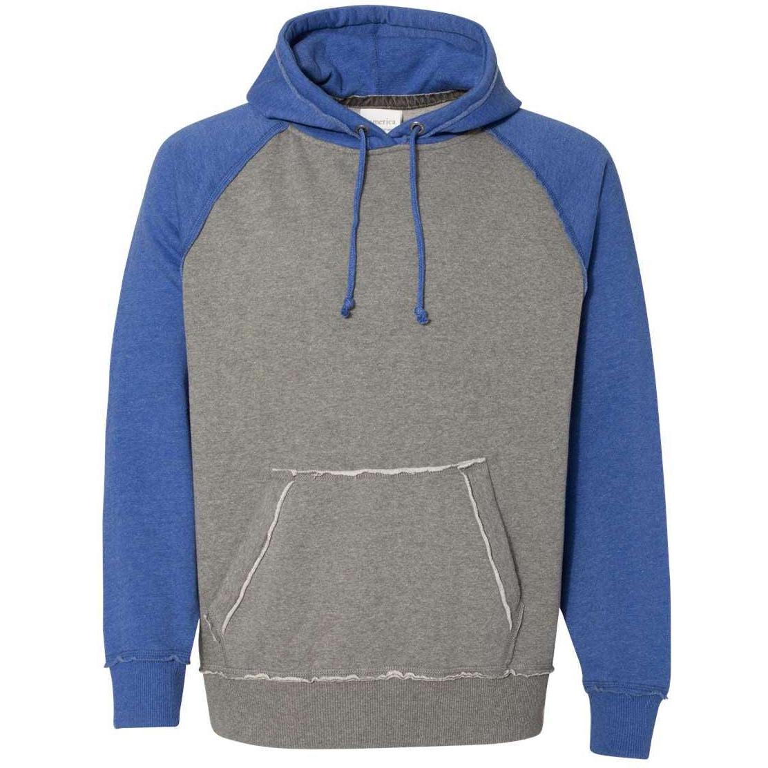 no-logo J America Vintage Heather Hooded Sweatshirt -Hoodies-J. America-Smoke Heather/Vintage Royal Heather-S-Thread Logic