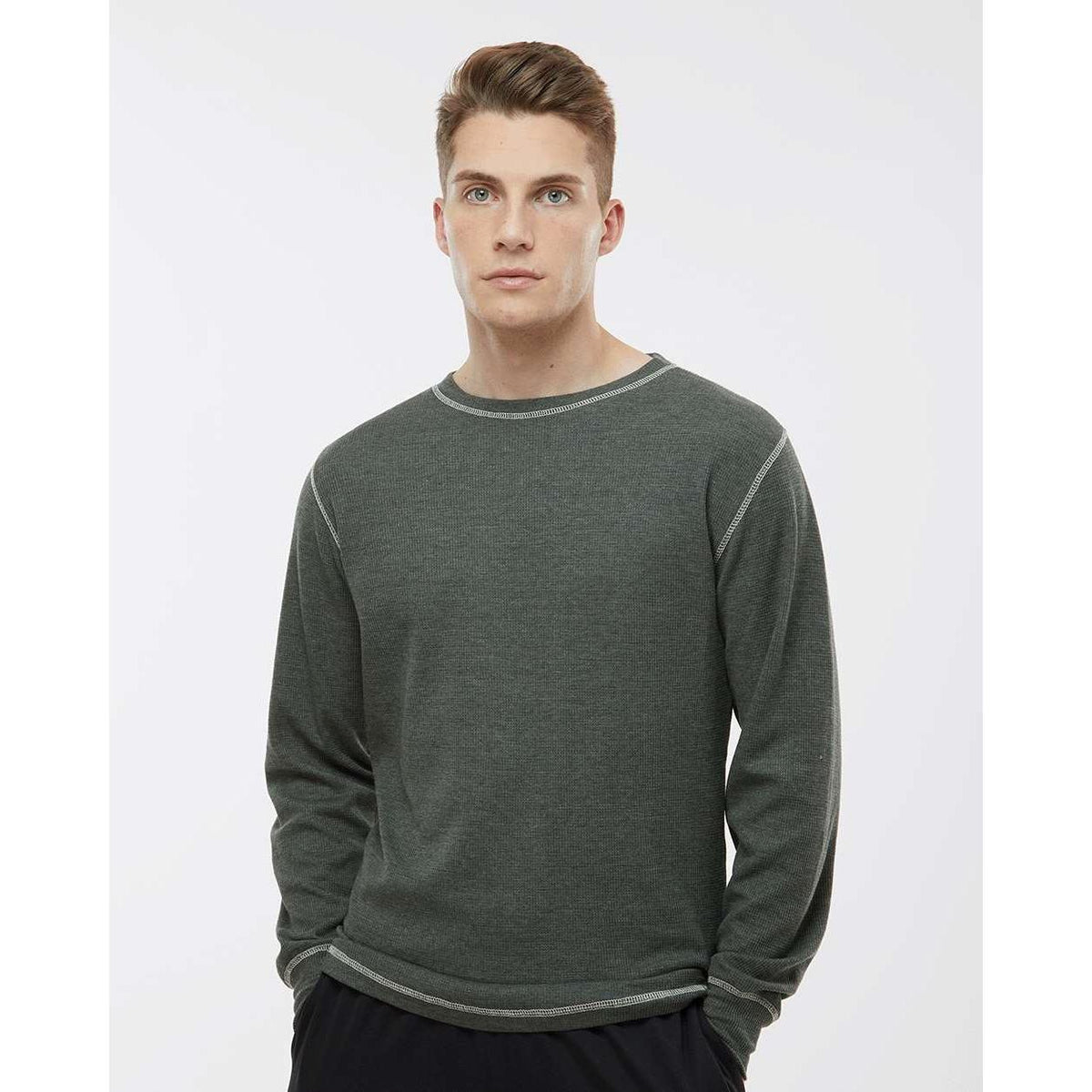no-logo J America Vintage Thermal Long Sleeve T-Shirt-Men's T Shirts-J. America-Thread Logic