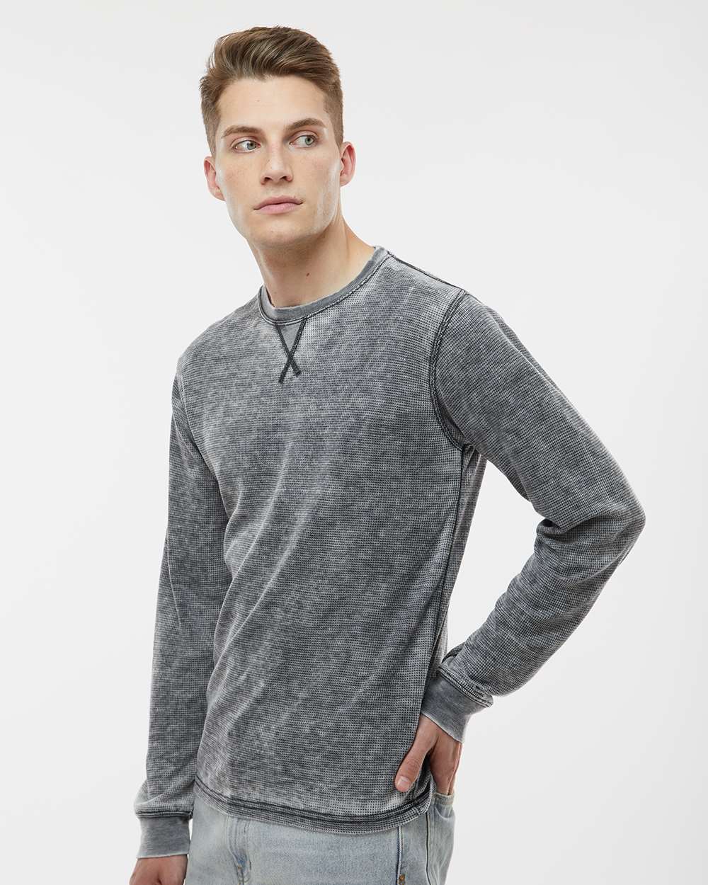 no-logo J America Vintage Zen Thermal Long Sleeve T-Shirt-Men's T Shirts-J. America-Thread Logic