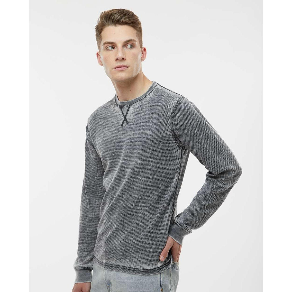 no-logo J America Vintage Zen Thermal Long Sleeve T-Shirt-Men's T Shirts-J. America-Thread Logic